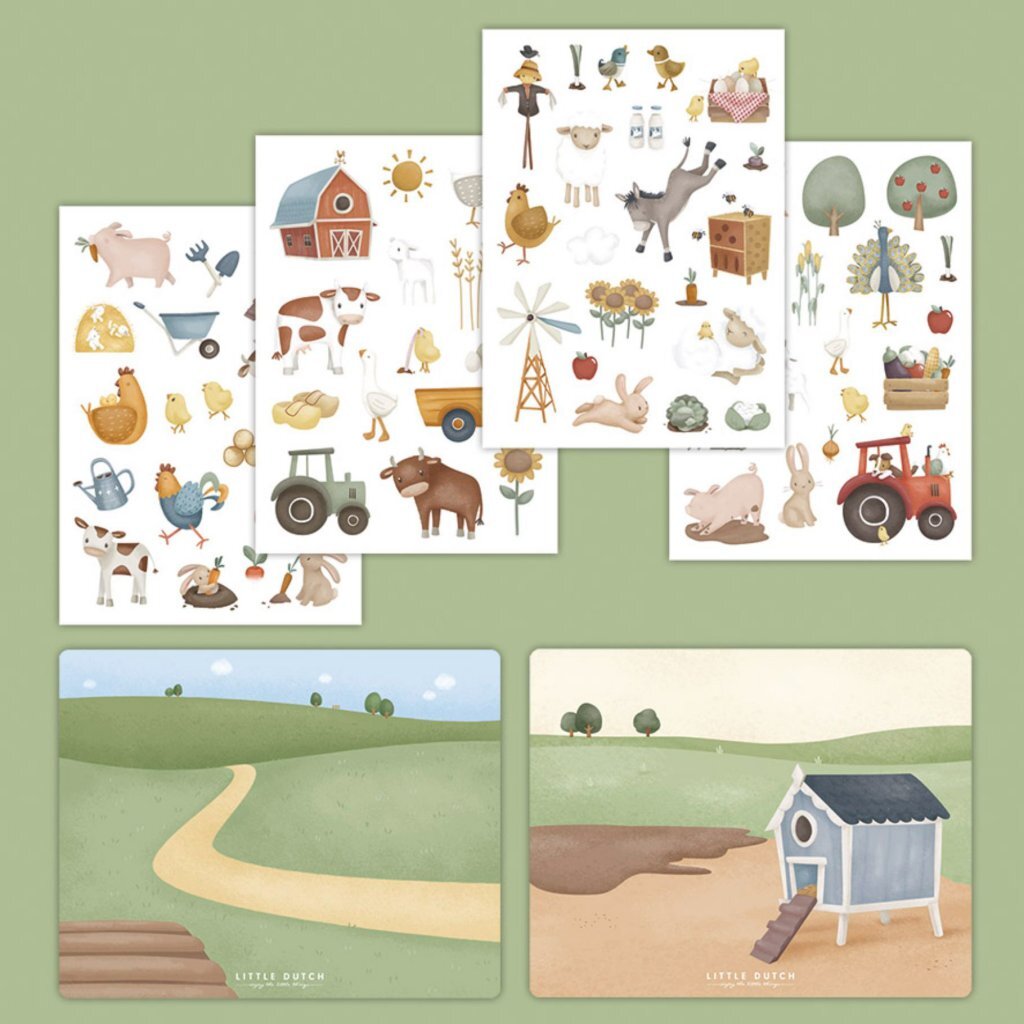 Little du tch raamstickers boerderij