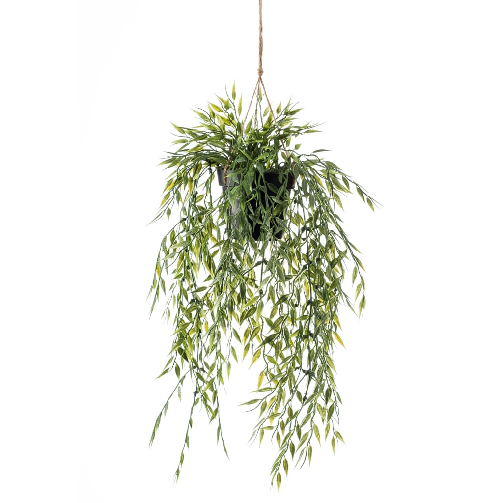 Emerald kunstplant hangend in pot bamboe 50 cm
