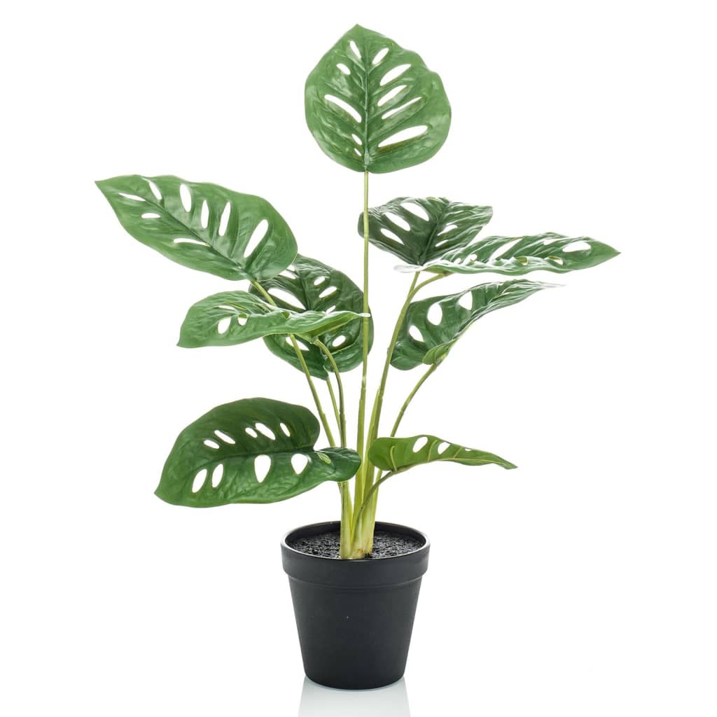 Emerald kunstplant in pot aap monstera struik 43 cm