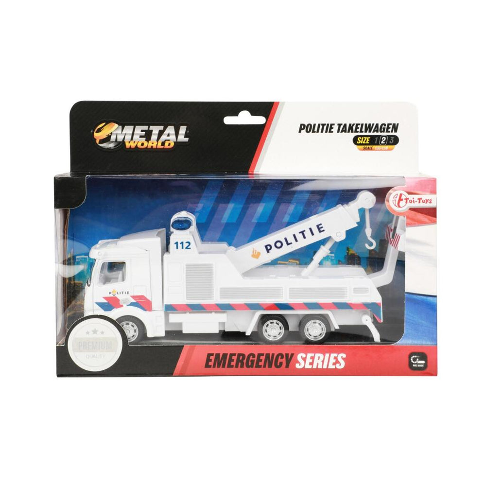 Toi-toys politie sleepwagen gegoten nederland pull back