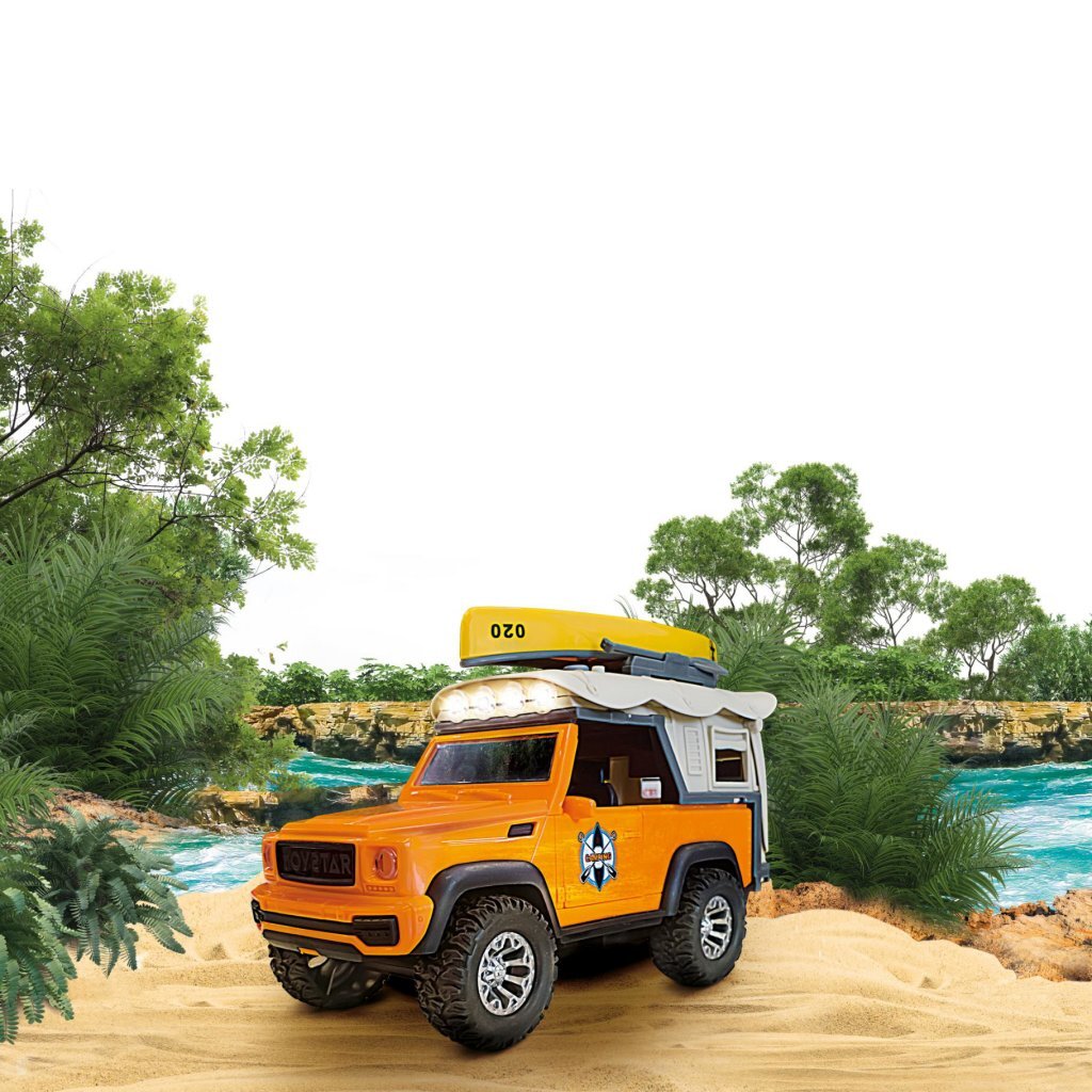 Toi-Toys Dierenwereld Jeep en Kano met Licht en Geluid