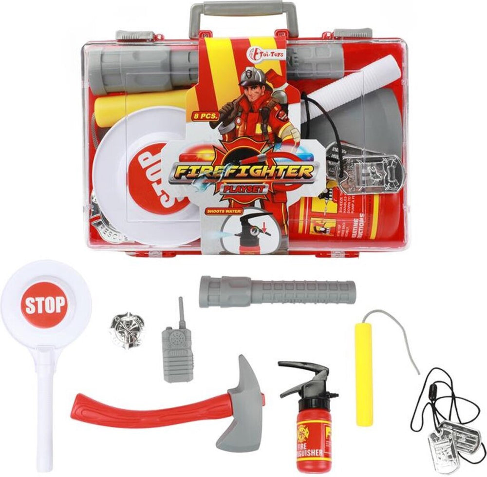 Toi-toys toi toys brandweerkoffer met accessoires 25x16x6cm
