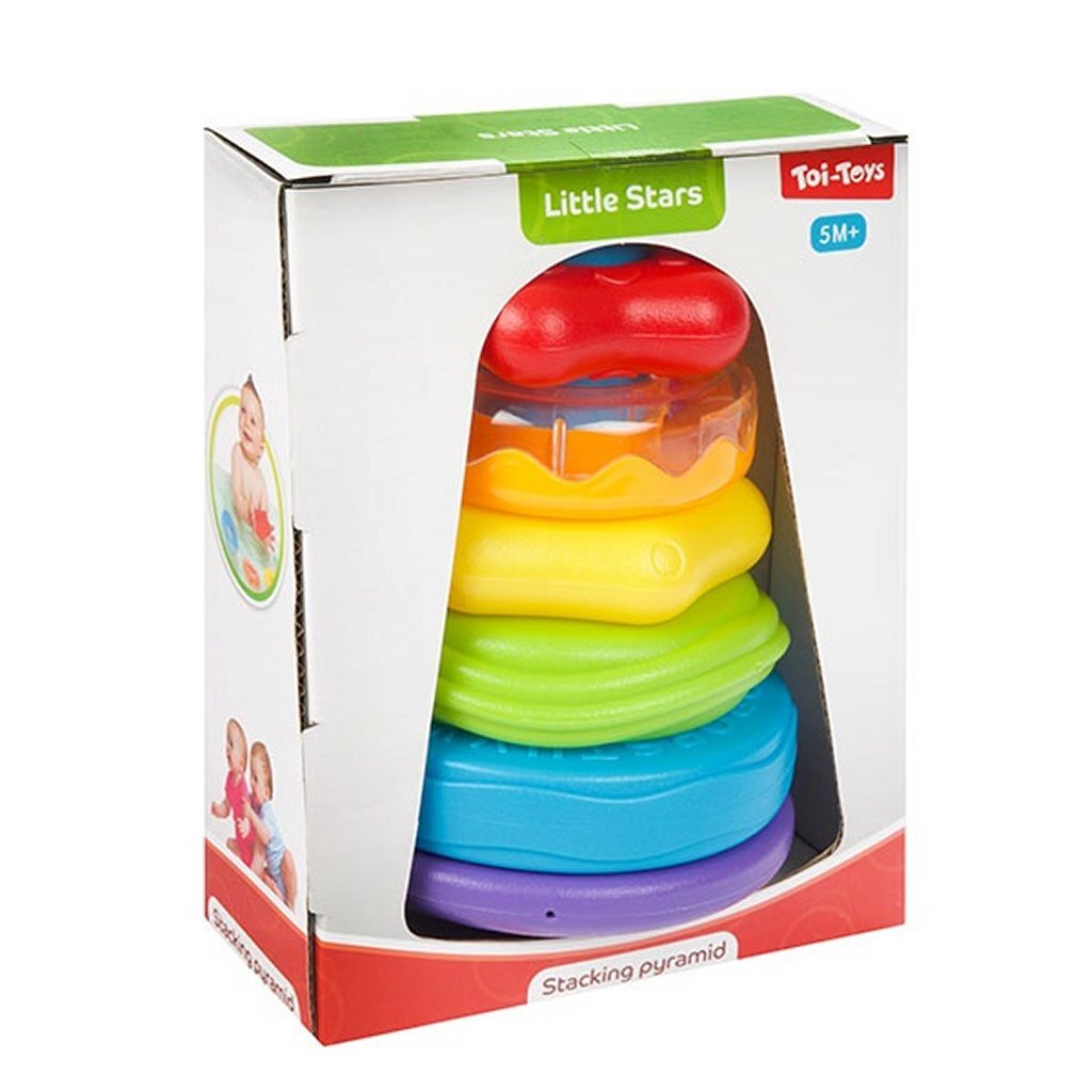 Kleine sterren stapeltoren met rammelaar