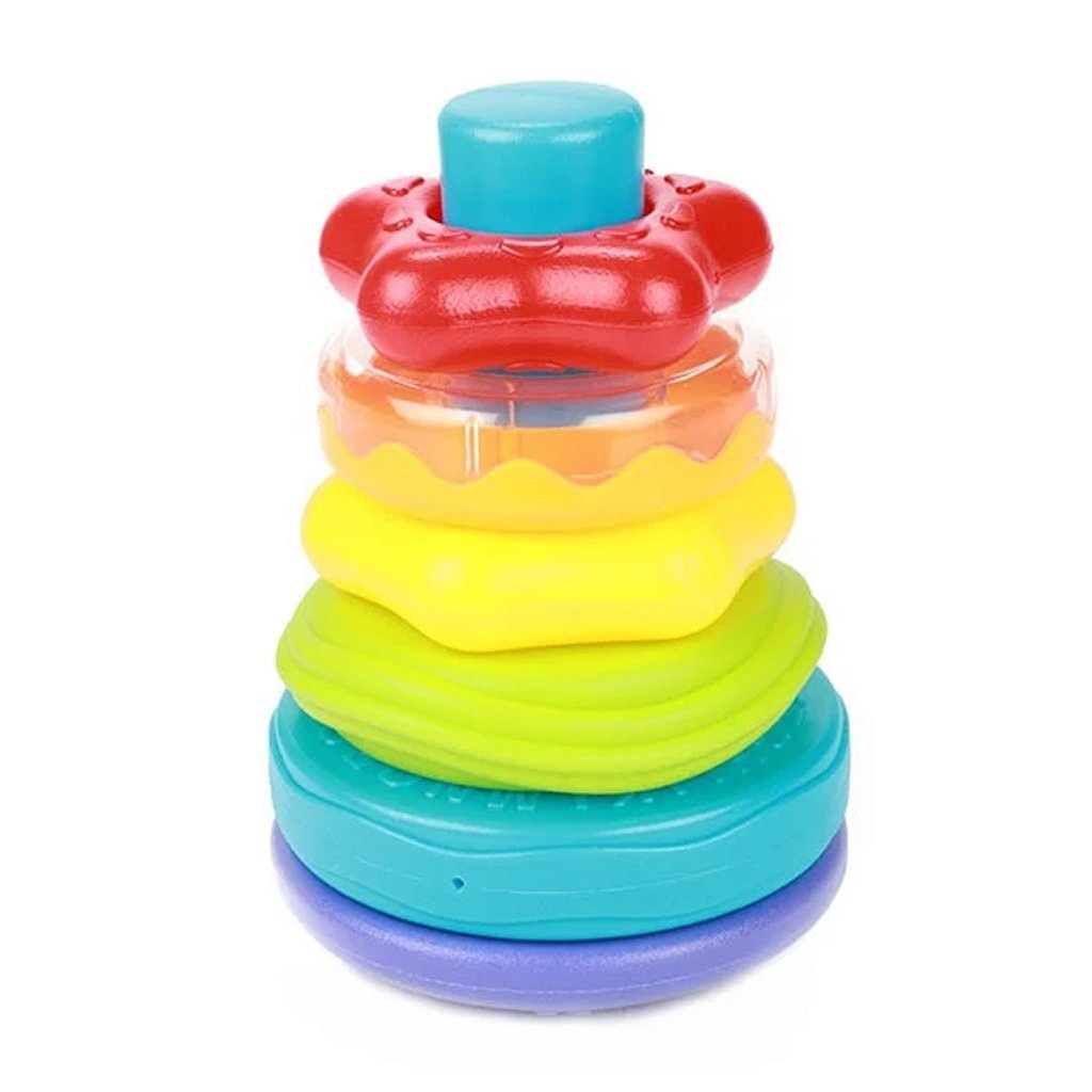 Kleine sterren stapeltoren met rammelaar
