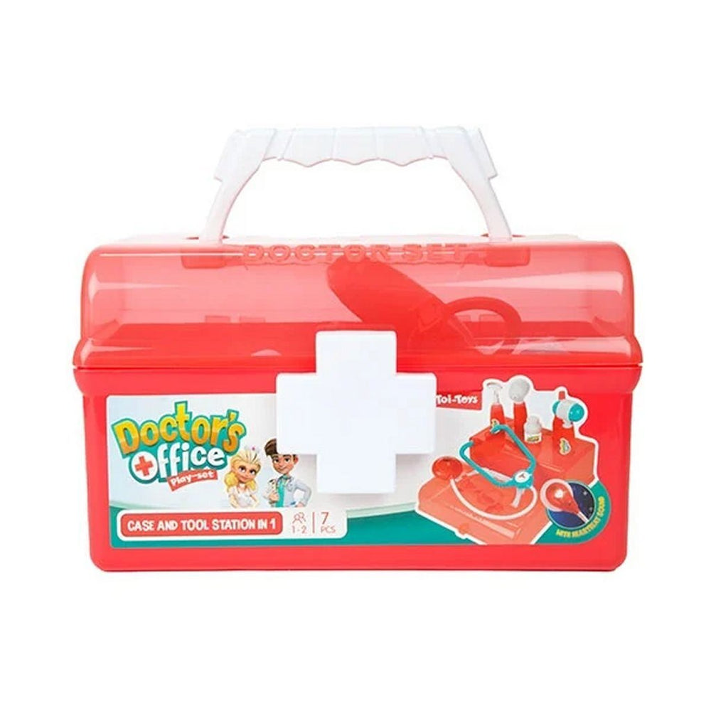 Toi-toys dokterskoffer rood met accessoires, 7dlg.