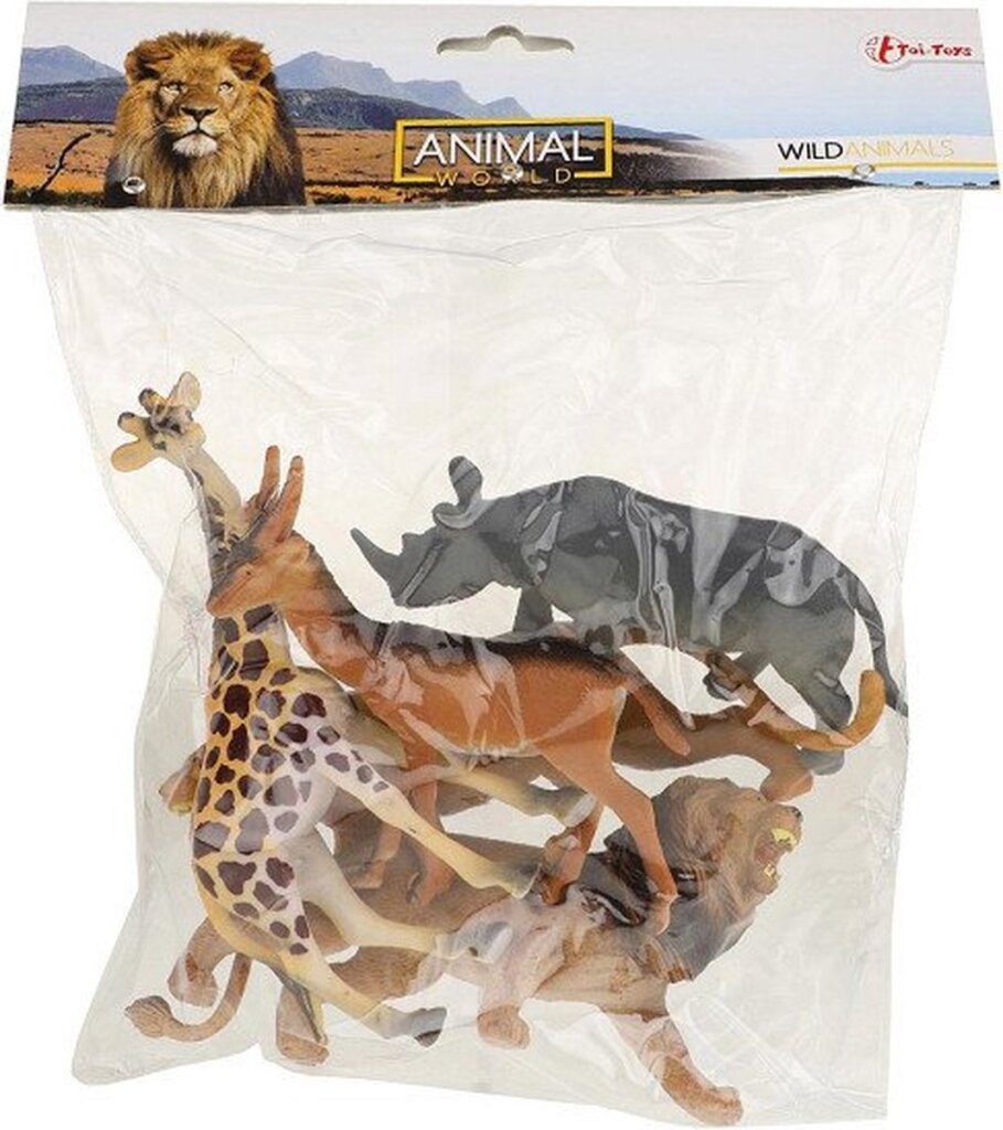 Toi-toys animal world wilde dieren deluxe 5stuks in zak