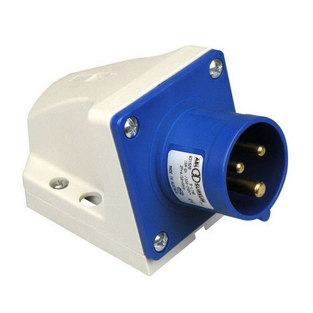 Abl cee wcd opbouw stekker 3-polig grijs blauw