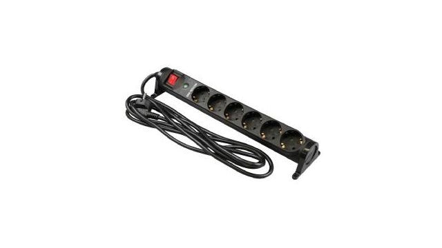 Vb 61058 draai tafelcontactdoos 6-voudig 3x1,5 3m + schakelaar monteerbaar