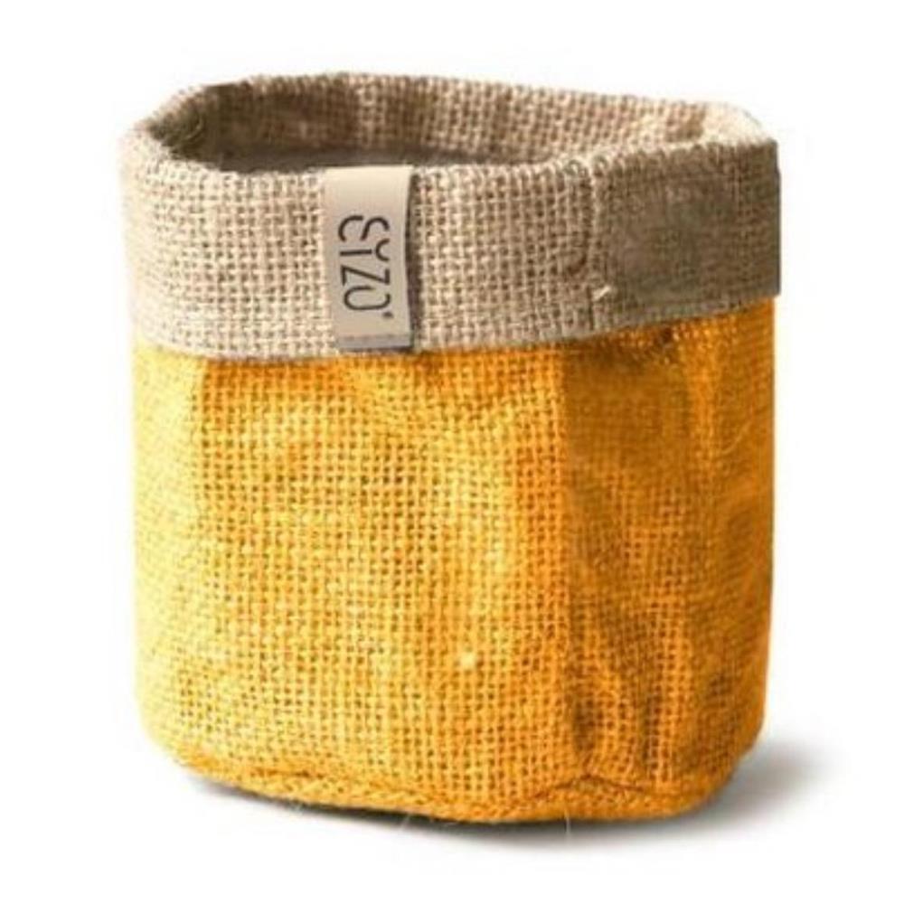 Sizo Sizo waterdichte Plantenzak van Jute 30 cm Mosterd Geel