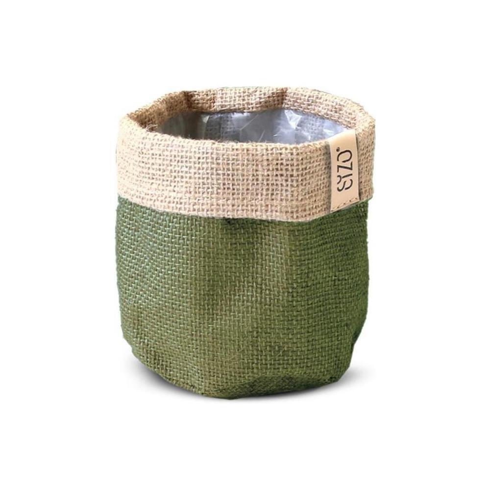 Sizo Sizo waterdichte Plantenzak van Jute 11 cm Olijfgroen