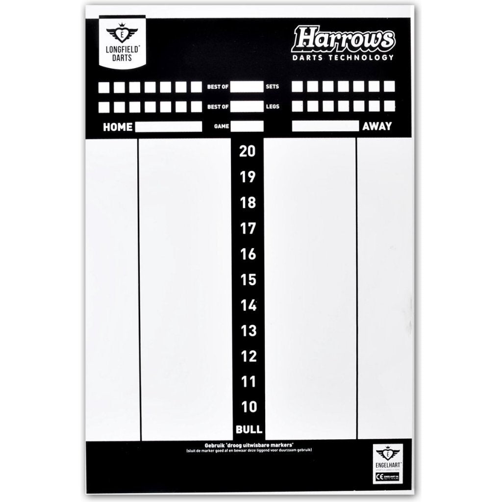 Longfield games Darts Scorebord met Stift, Wisser Spelregels