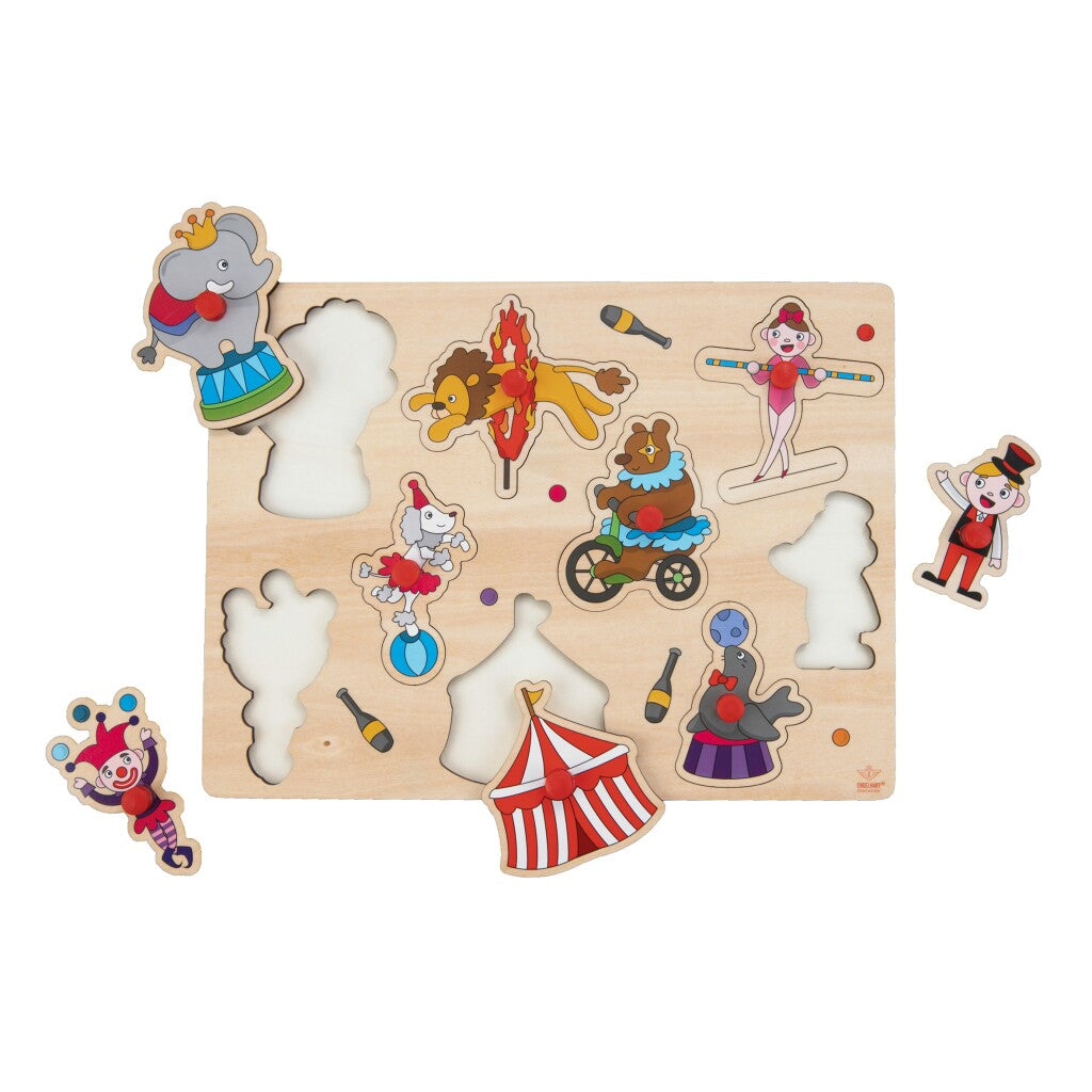 Engelhart houten knoppuzzel circus 30x23cm