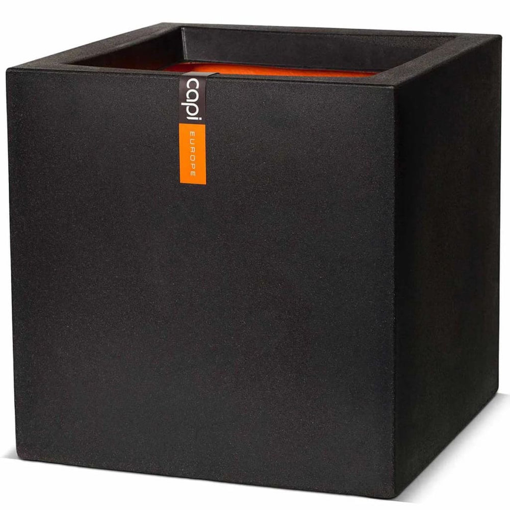 Capi plantenbak urban glad vierkant 40x40x40 cm zwart kbl903