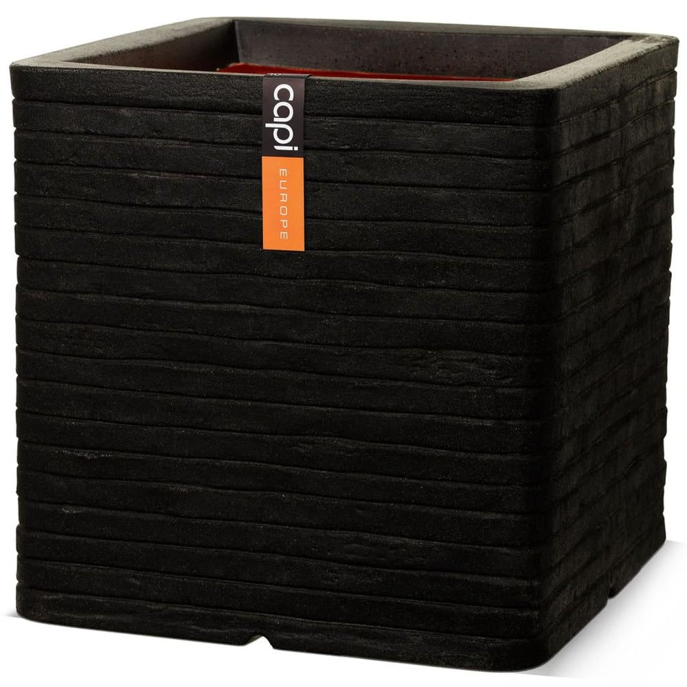 Capi plantenbak nature row vierkant 40x40 cm zwart kblro903