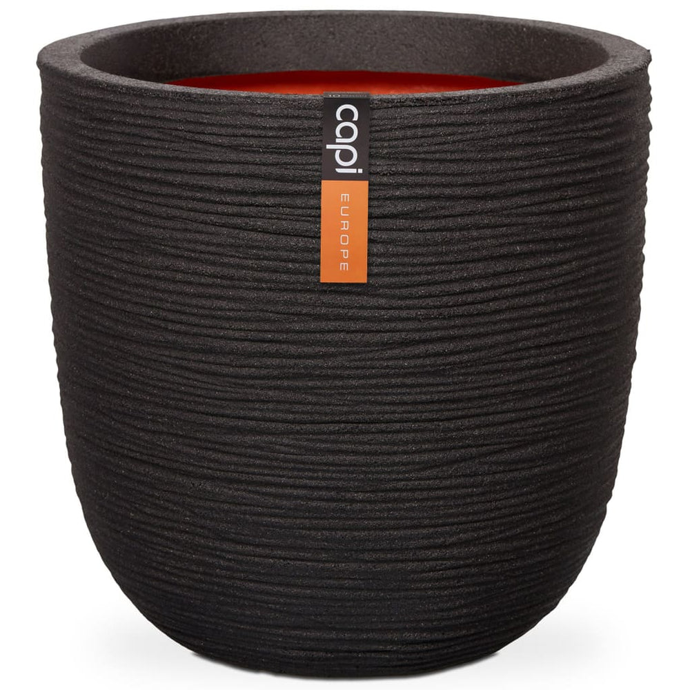 Capi bloempot naturel rib 43x41 cm zwart kblr933