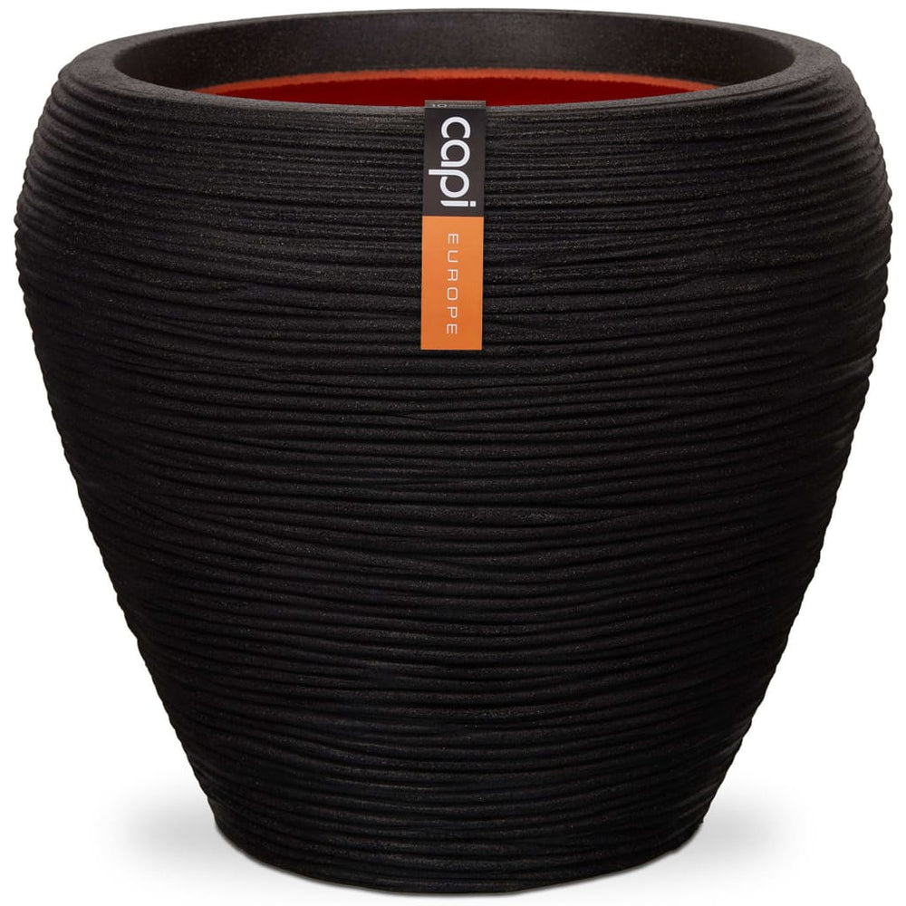 Capi bloempot natuur rib taps 42x38 cm zwart kblr362