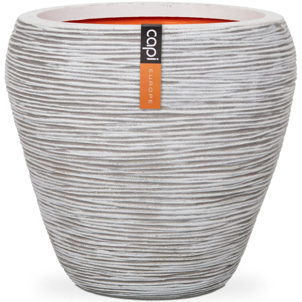 Capi bloempot natuur rib taps 42x38 cm ivoorkleurig kofi362