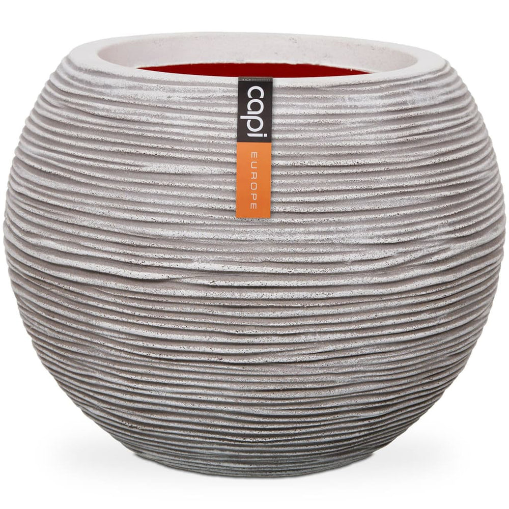 Capi bloempot naturel rib bolvormig 40x32 cm ivoorkleurig kofi270