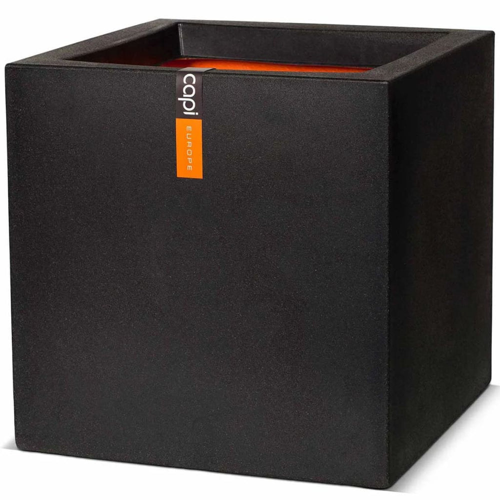 Capi plantenbak urban glad vierkant 50x50x50 cm zwart kbl904