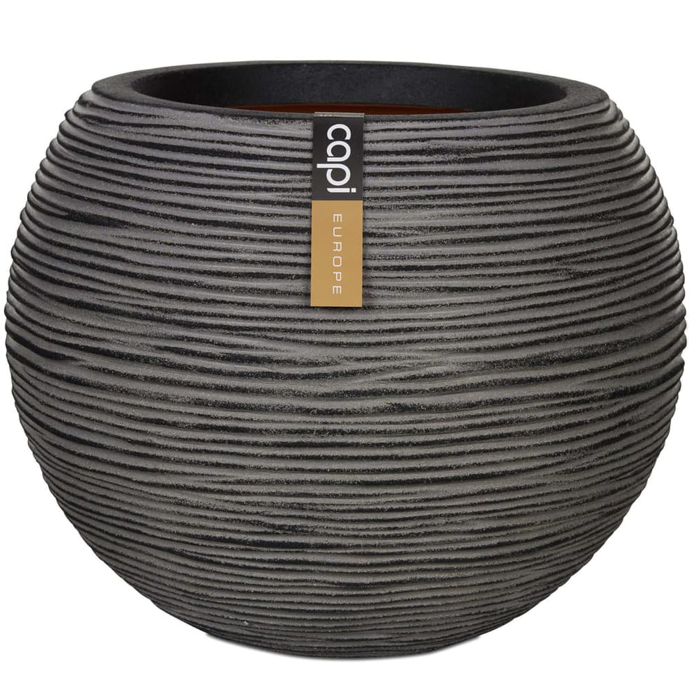 Capi bloempot natuur rib bolvormig 40x32 cm antraciet kofz270