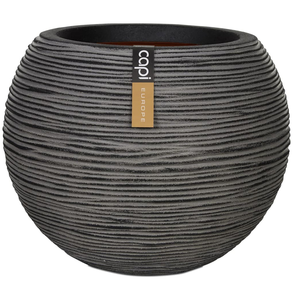 Capi bloempot natuur rib bolvormig 62x48 cm antraciet kofz271