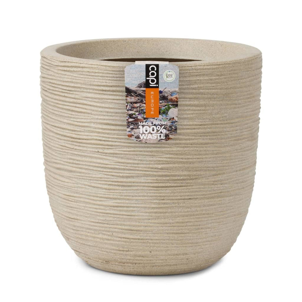 Capi bloempot afvalrib 35x34 cm terrazzo beige