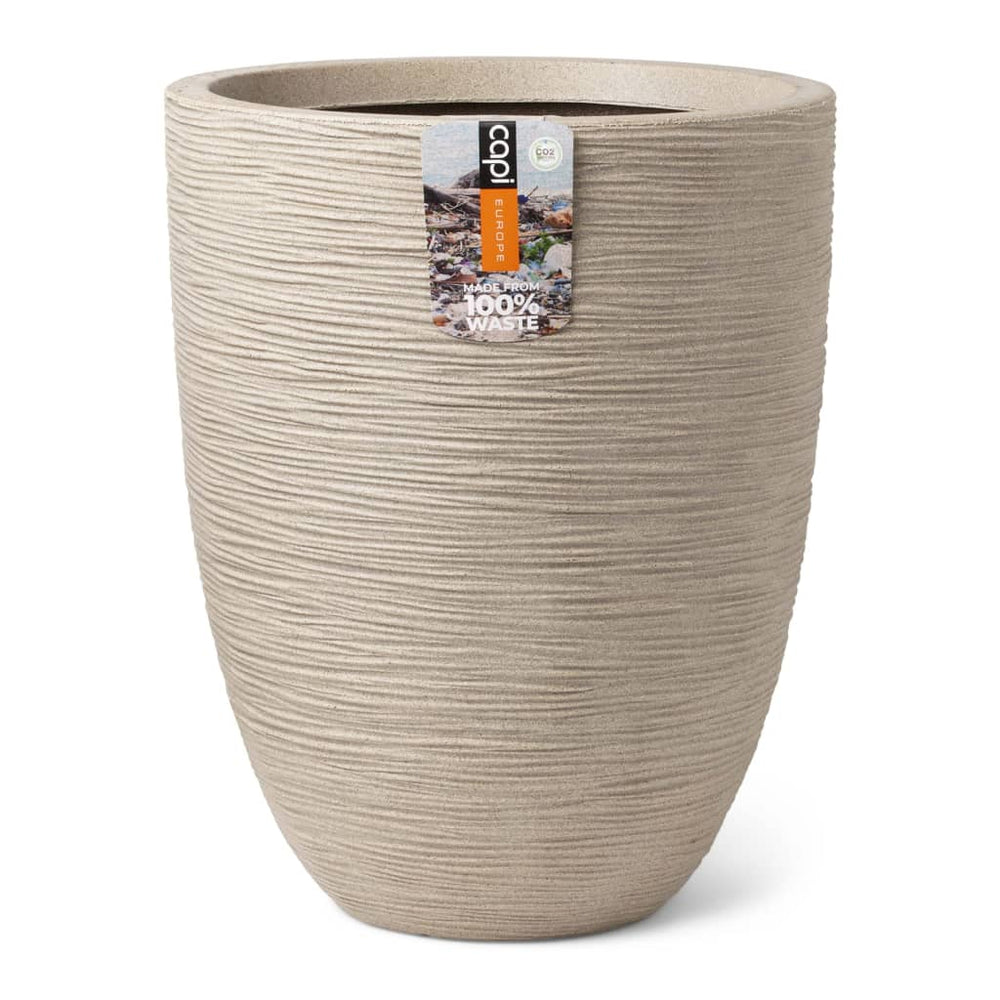 Capi Capi Plantenbak Waste Rib elegante laag 34x46 cm terrazzo beige