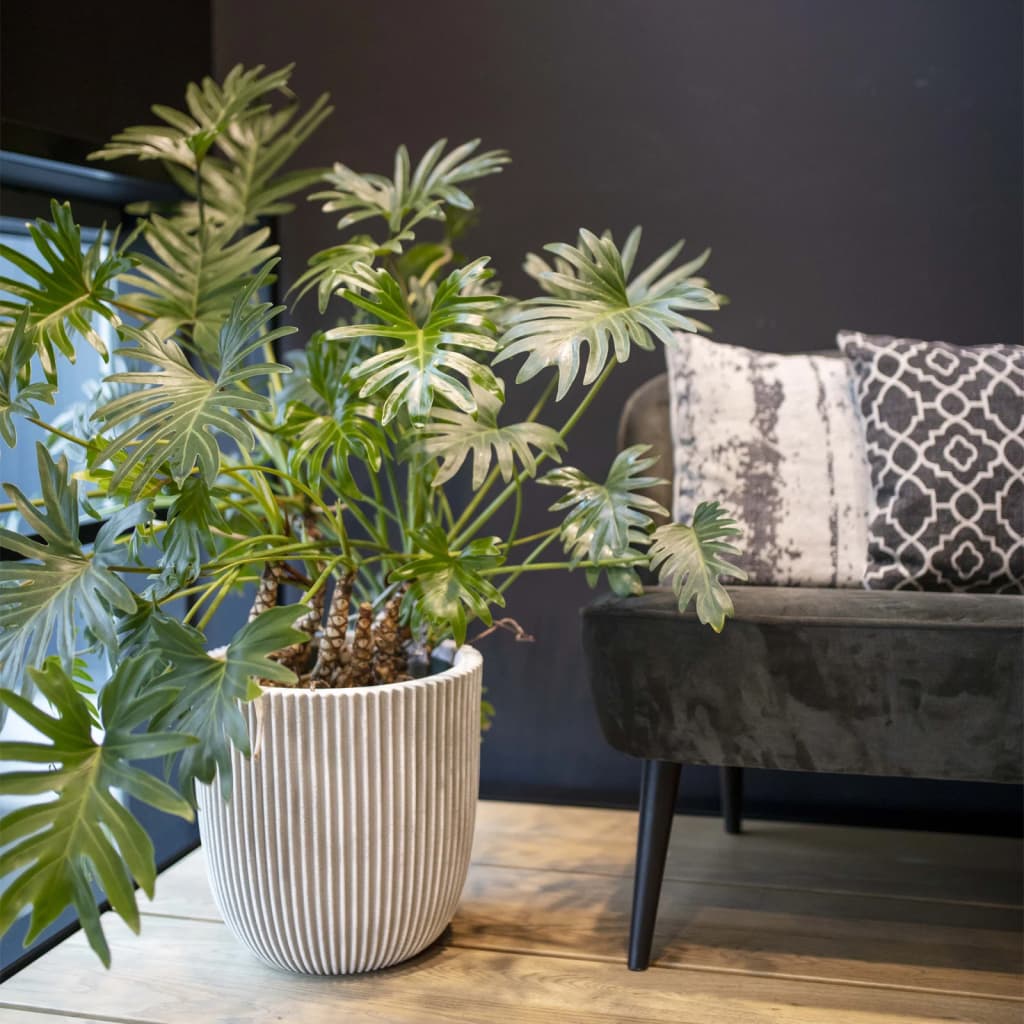 Capi bloempot groef 43x41 cm ivoorkleurig