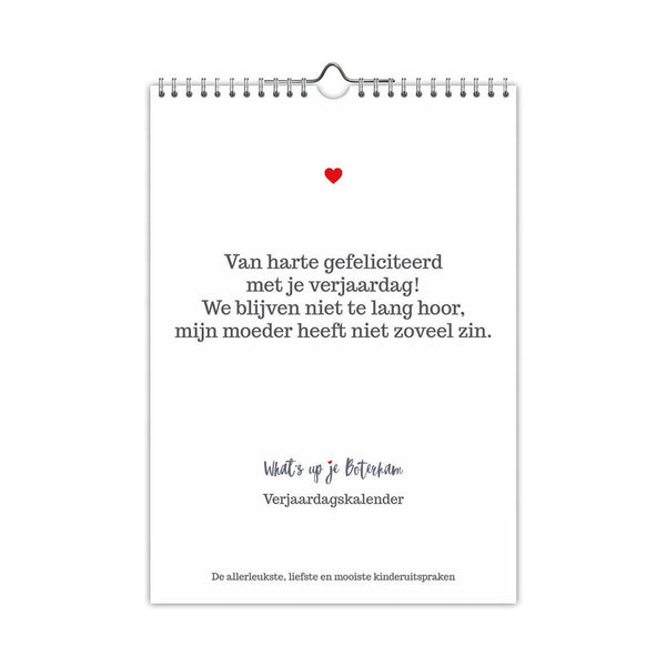 Comello what's up je boterham - verjaardagskalender - a4