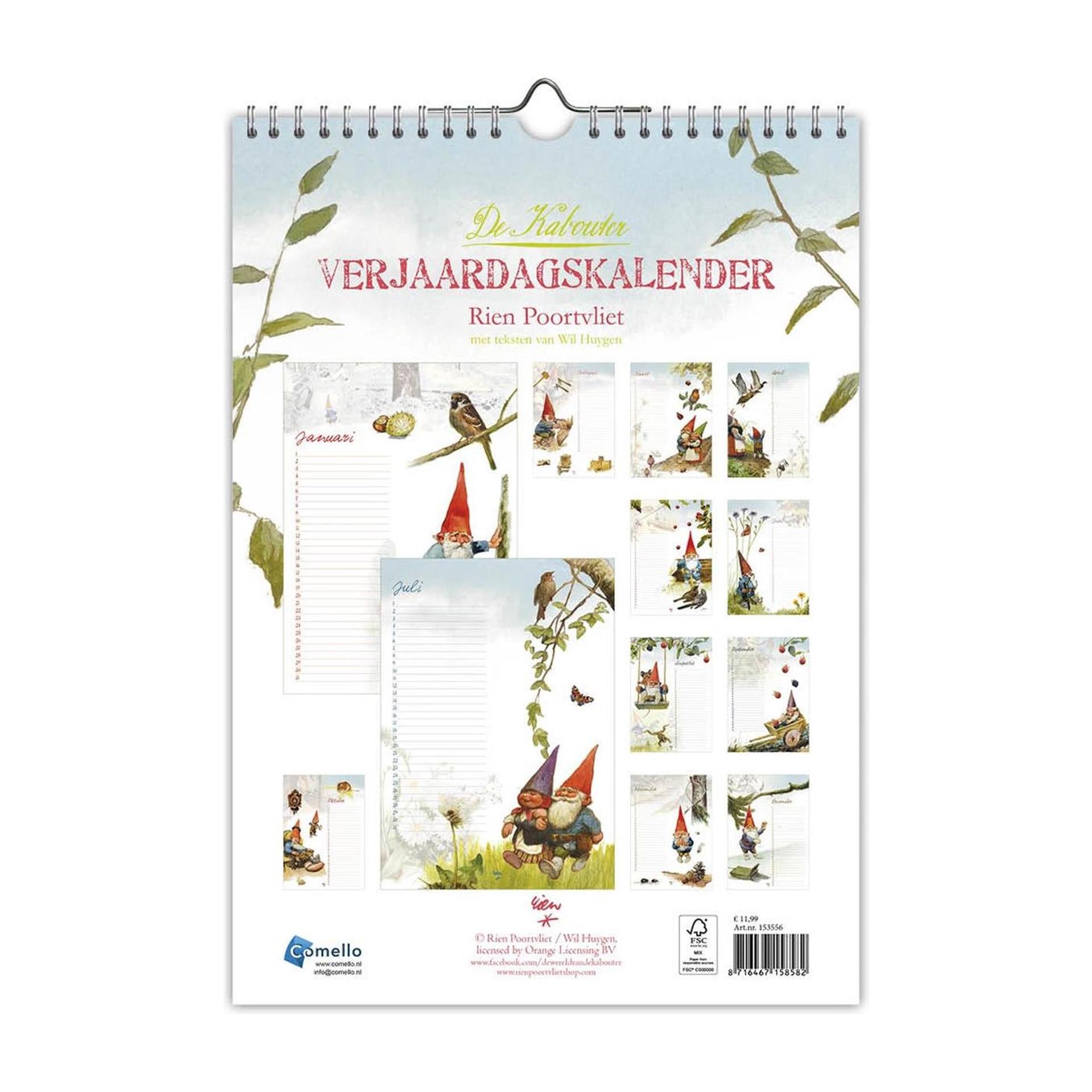 Comello de kabouter verjaardagskalender a4