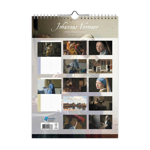 Comello verjaardagskalender johannes vermeer a4