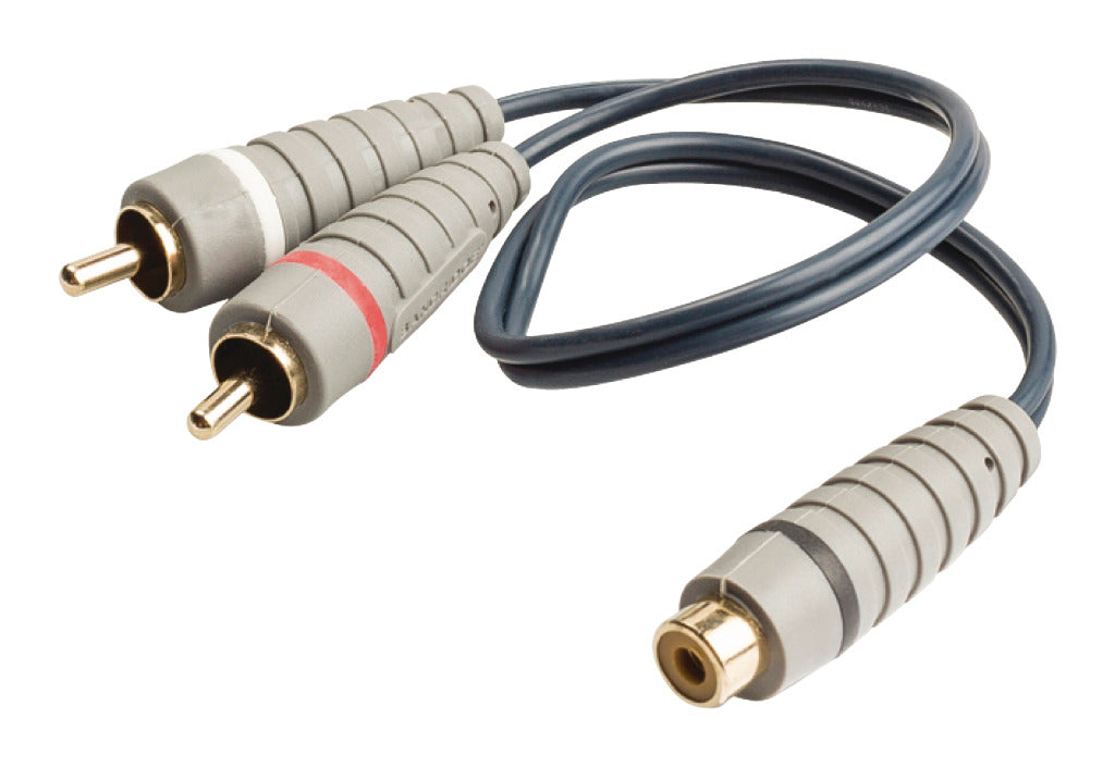 Bandridge bal4600 subwooferkabel 2x rca mannelijk - rca vrouwelijk 0,20 m blauw