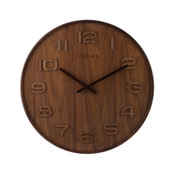 Nextime ne-3096br wandklok dia. 35 cm, hout, bruin, 'hout hout medium'
