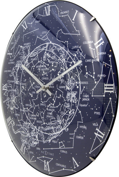 Nextime ne-3165 wandklok dia. 35 cm, bol glas, 'melkwegkoepel'
