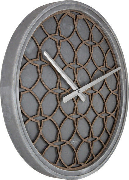 Nextime ne-3212br wandklok dia. 39,5 cm, polyresin hout, grijs