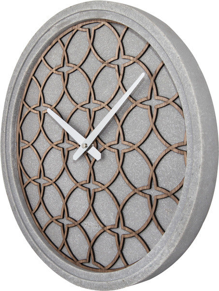 Nextime ne-3212br wandklok dia. 39,5 cm, polyresin hout, grijs