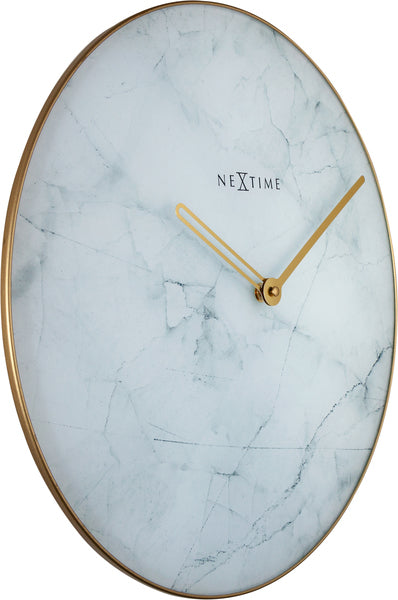 Nextime ne-8189wi wandklok marmer ø 40 cm wit