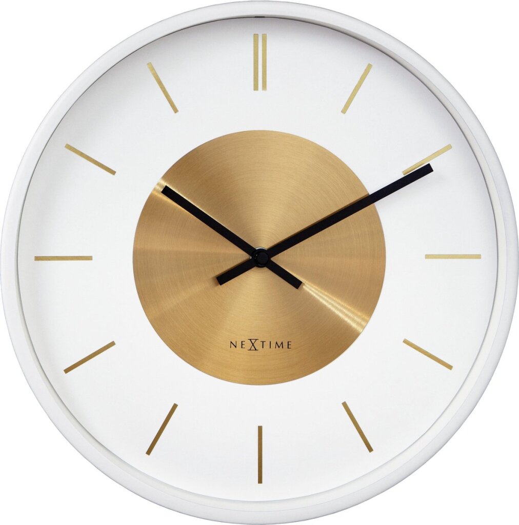 Nextime wandklok retro ii 25cm wit goud