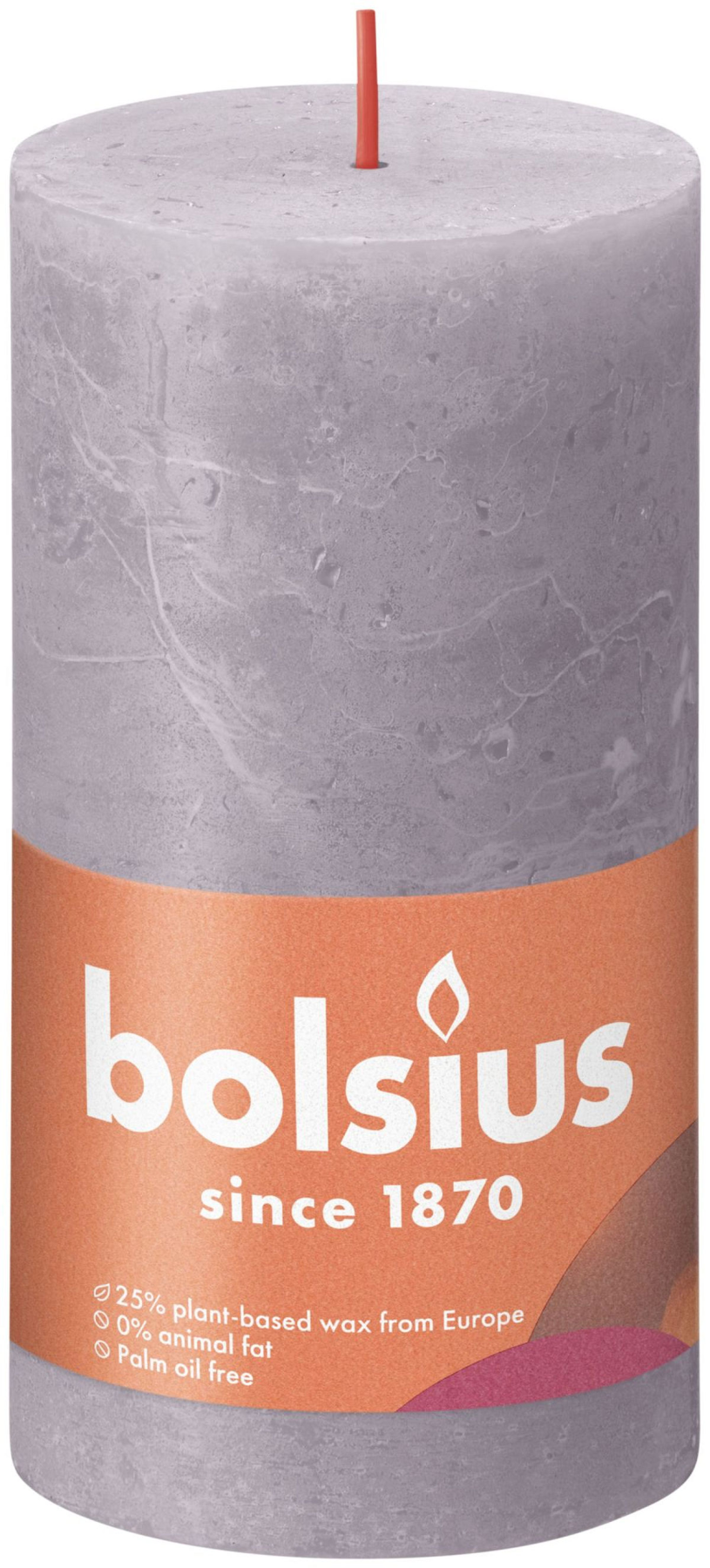 Bolsius rustiek stompkaars 130 68 - frosted lavender
