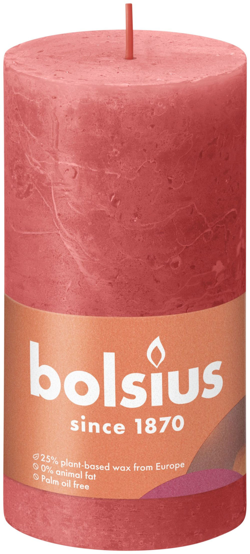 Bolsius rustiek stompkaars 130 68 - blossom pink