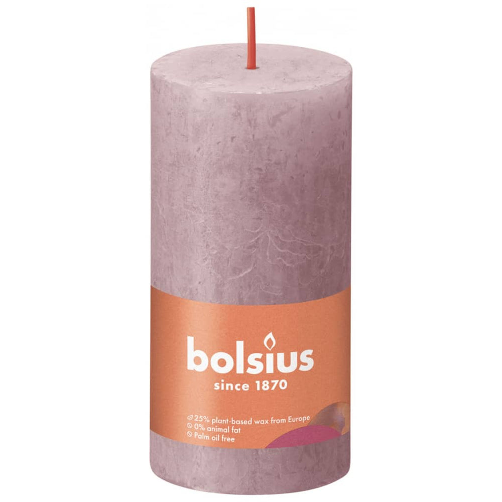 Bolsius Bolsius Stompkaarsen Shine 8 st rustiek 100x50 mm essenroze