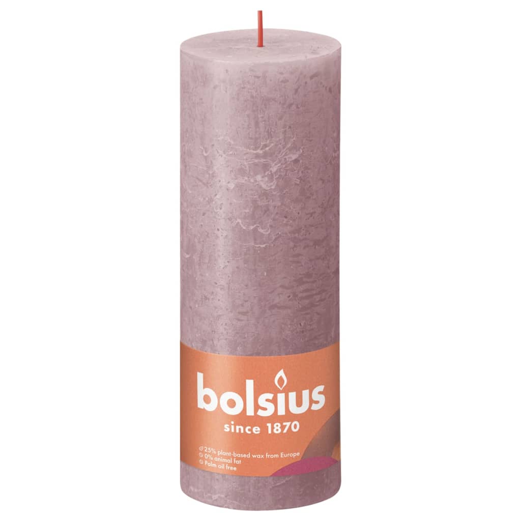 Bolsius Bolsius Stompkaarsen Shine 4 st rustiek 190x68 mm essenroze
