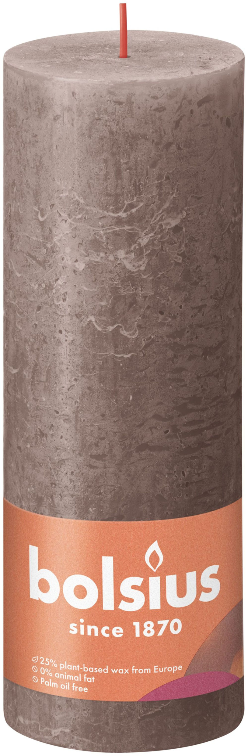 Bolsius rustiek stompkaars 190 68 - rustic taupe