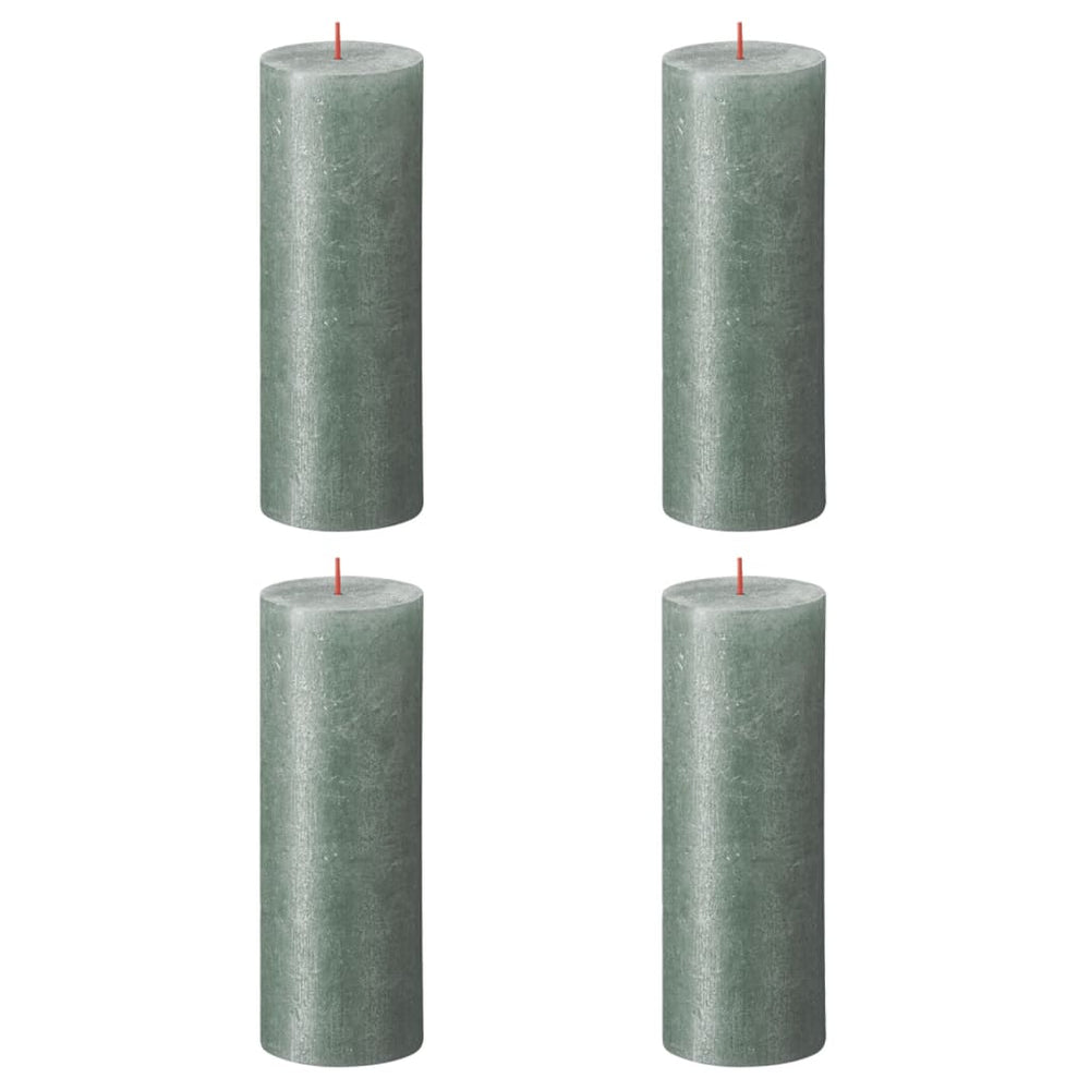 Bolsius Bolsius Stompkaarsen Shimmer 4 st rustiek 190x68 mm oxideblauw