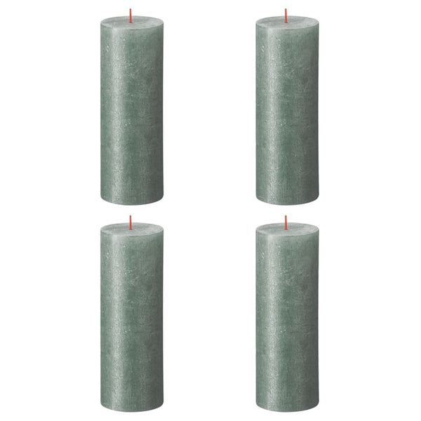 Bolsius Bolsius Stompkaarsen Shimmer 4 st rustiek 190x68 mm oxideblauw