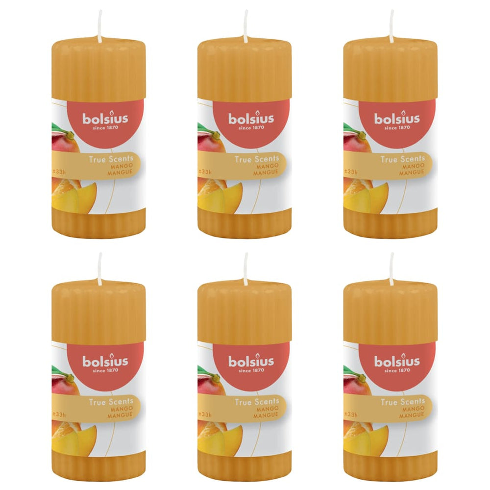 Bolsius Bolsius Geurkaarsen geribbeld 6 st mango 120x58 mm
