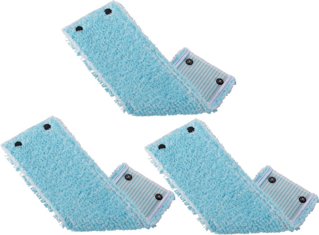 Leifheit clean twist m combi clean m vloerwisser vervangingsdoek met drukknoppen super soft 33 cm set van 3
