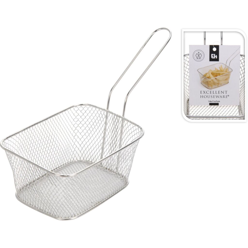 Excellent houseware frietmand 14x11x7 cm rvs