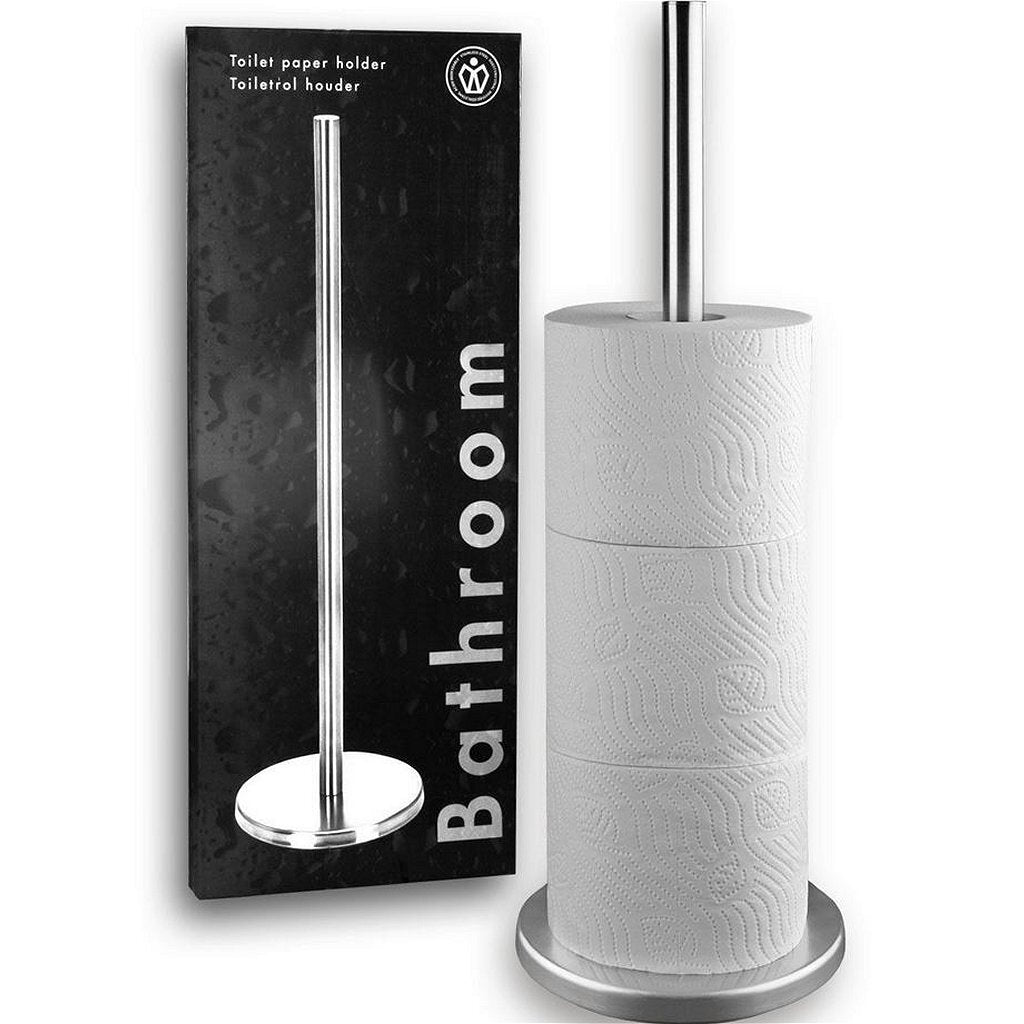 Badkameroplossingen toiletrolhouder staand RVS