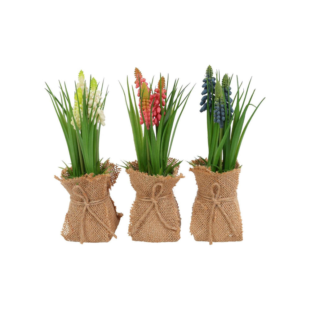 Countryfield kunstbloem in pot tulp veelkleurig 8x8x20cm